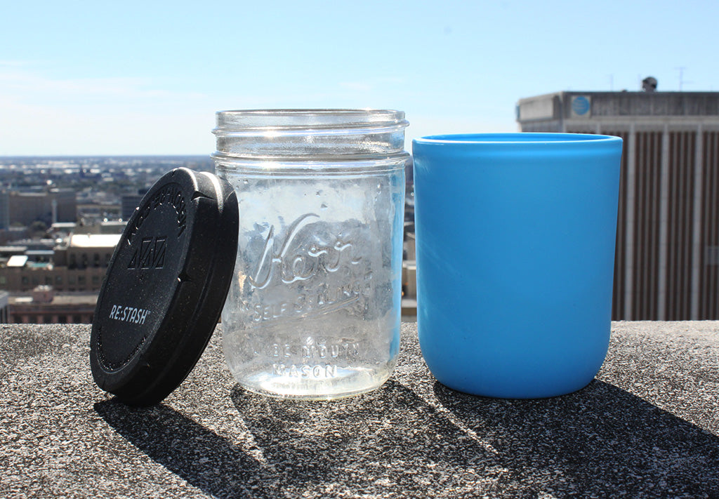 16 oz Eco Mason Glass Jar with Black Lid
